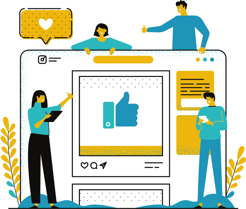 photo écran réseaux-sociaux pour publicité, campagne