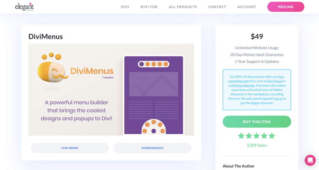 extension menu DonDivi