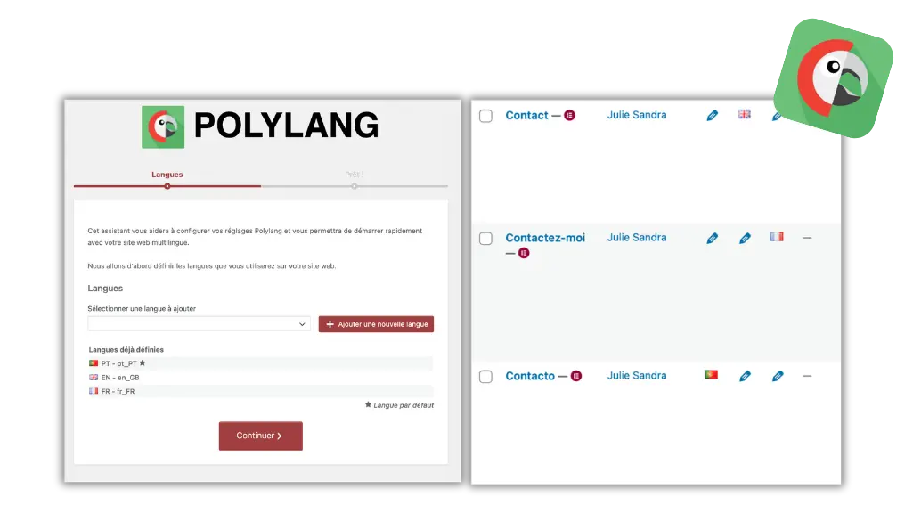 Interface polylang